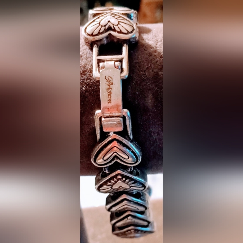 Brighton Silvertone Heart Cluster Pattern Design … - image 4